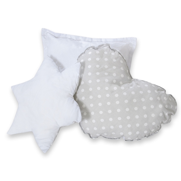 Set: Tipi-tent Speelkleed Kussens Grijs Polkaprikker