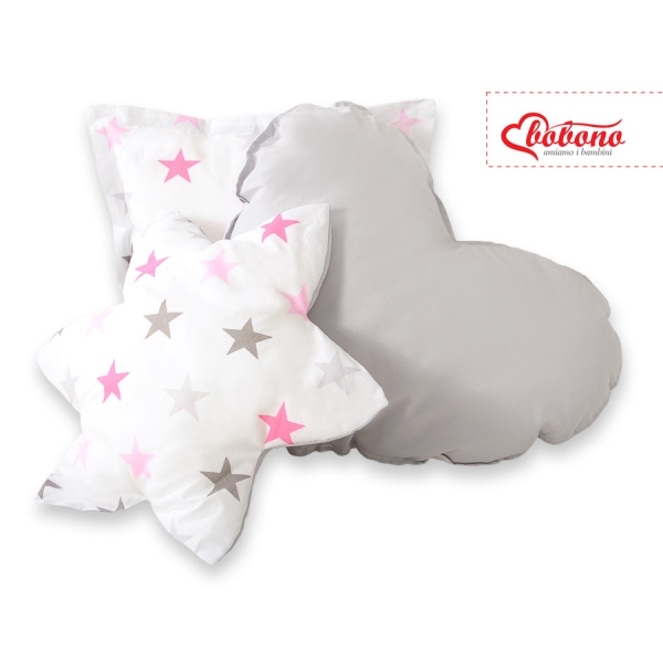 Set: Tipi-tent Speelkleed Kussens Roze Grijs Sterren