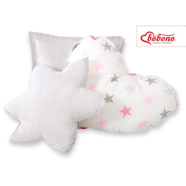 Set: Tipi-tent Speelkleed Kussens Roze Grijs Sterren