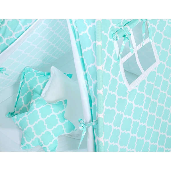 Set: Tipi-tent Speelmat  Kussens Mint Marokko
