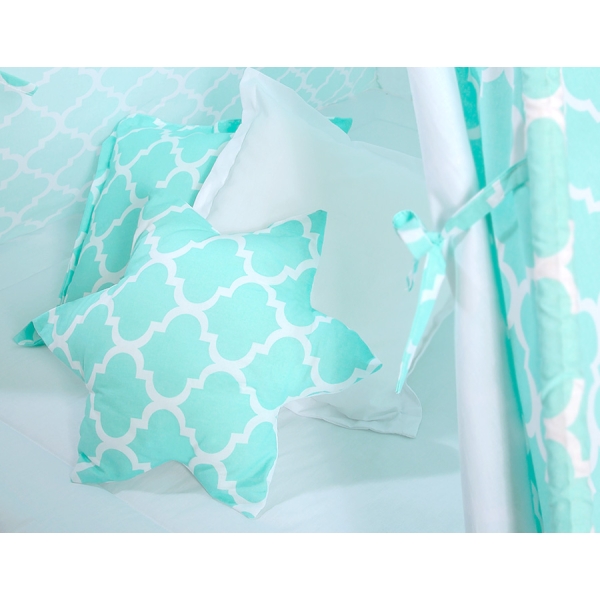 Set: Tipi-tent Speelmat  Kussens Mint Marokko