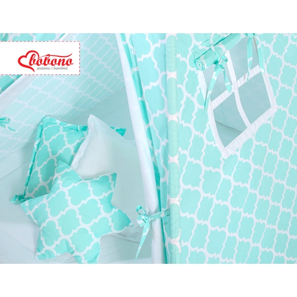 Set: Tipi-tent Speelmat  Kussens Mint Marokko