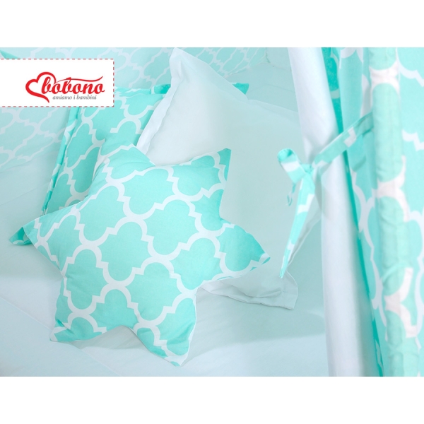 Set: Tipi-tent Speelmat  Kussens Mint Marokko