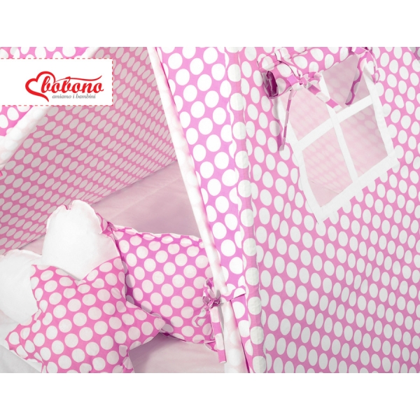 Set: Tipi-tent Speelmat  Kussens Roze