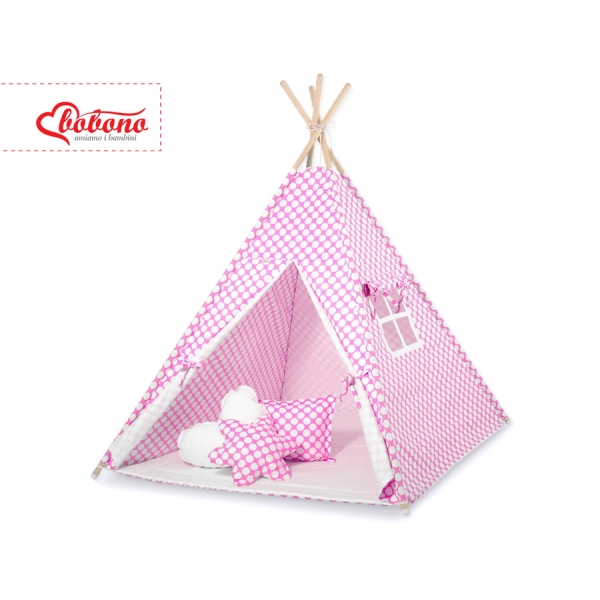 Set: Tipi-tent Speelmat  Kussens Roze