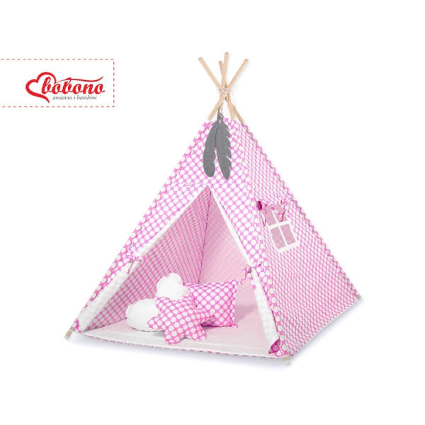 Set: Tipi-tent Speelmat  Kussens Roze