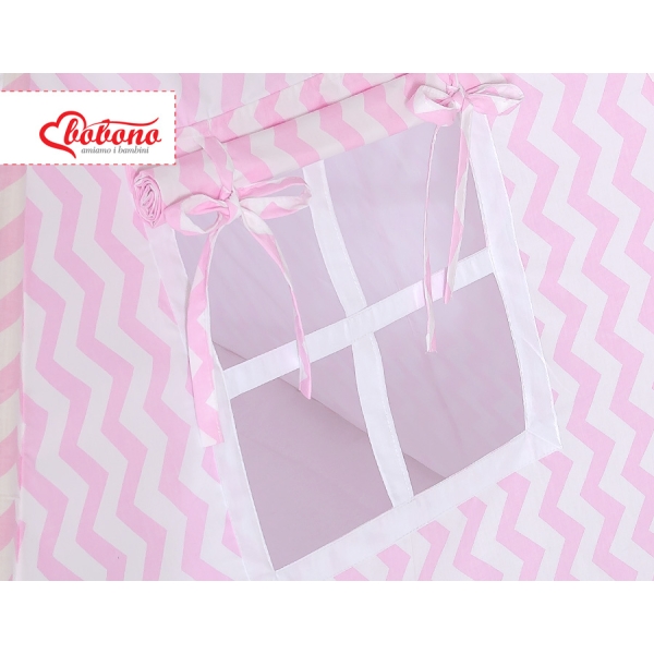 Set: Tipi-tent Speelmat   Roze Zigzag