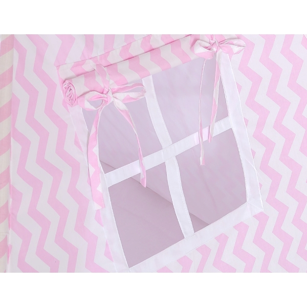 Set: Tipi-tent Speelmat   Roze Zigzag