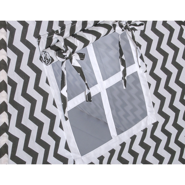 Set: Tipi-tent Speelmat   Zwart Zigzag