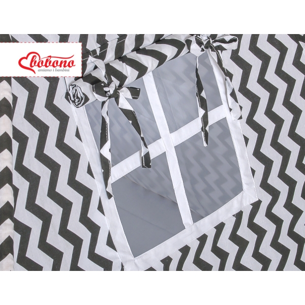 Set: Tipi-tent Speelmat   Zwart Zigzag