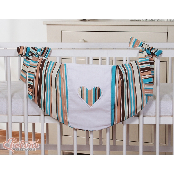 Speelgoedtas voor Babybed - Harten Bruin Snijder