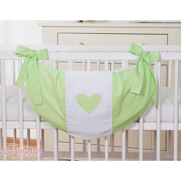 Speelgoedtas voor Babybed - Harten Groen