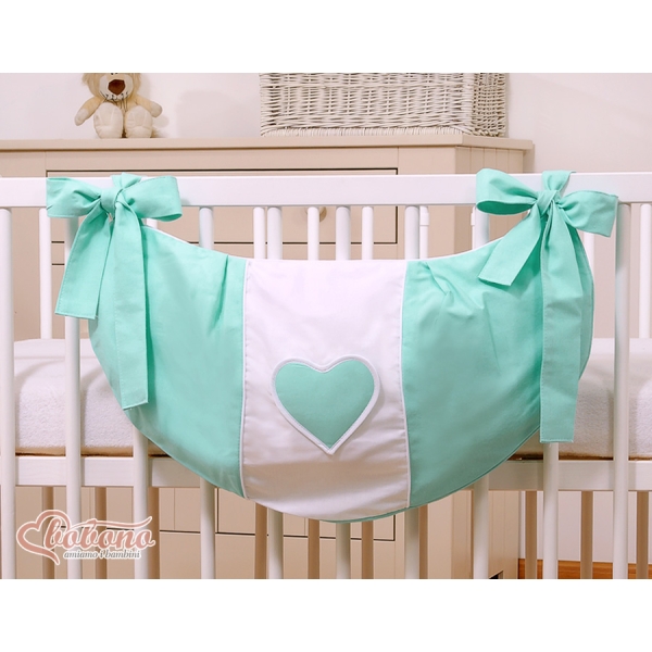 Speelgoedtas voor Babybed - Harten Mint