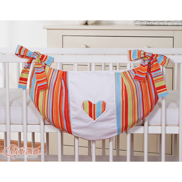 Speelgoedtas voor Babybed - Harten Oranje Snijder