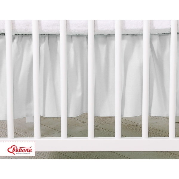 Stofhoes Bedrok  Ruche voor Ledikant 140x70 cm -  Grijs Little Prince Princess