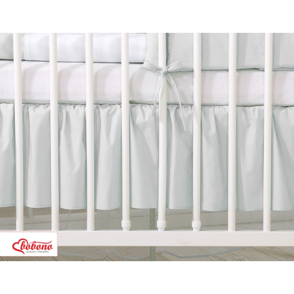 Stofhoes Bedrok  Ruche voor Ledikant 140x70 cm -  Grijs Little Prince Princess