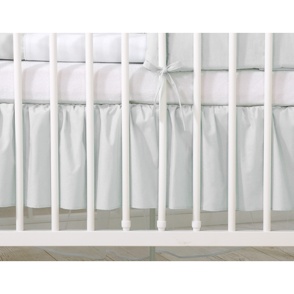 Stofhoes Bedrok  Ruche voor Ledikant 140x70 cm -  Grijs Little Prince Princess