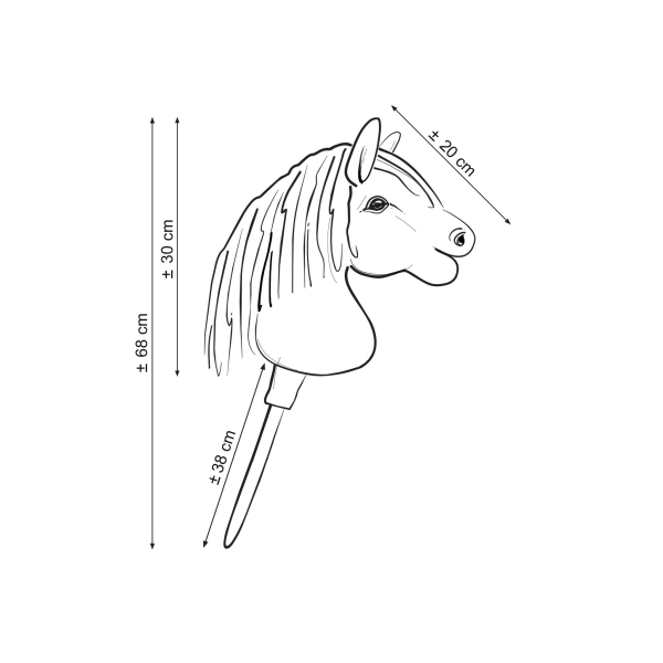 Stokpaard Hobby Paard Zwart A4