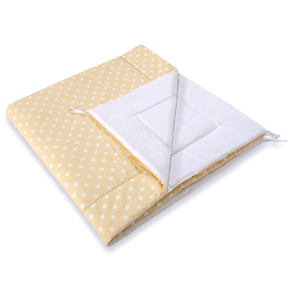 MEGA TIPI SET: Tipi-tent + speelmat + kussens + GRATIS decoratieve veren Beige Polkaprikker