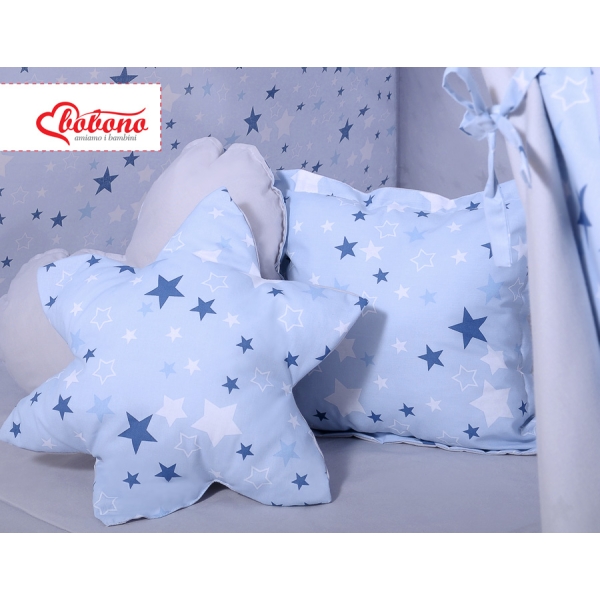 MEGA TIPI SET: Tipi-tent + speelmat + kussens + GRATIS decoratieve veren Blauw Sterren
