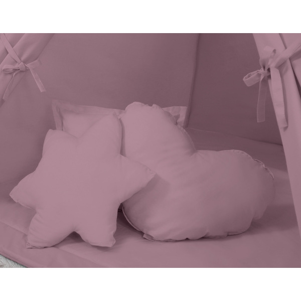 MEGA TIPI SET: Tipi-tent + speelmat + kussens + GRATIS decoratieve veren Pastelviolet