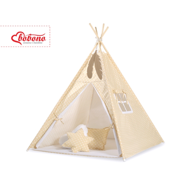 Tipi-tent Indianen Tent Beige Polkaprikker