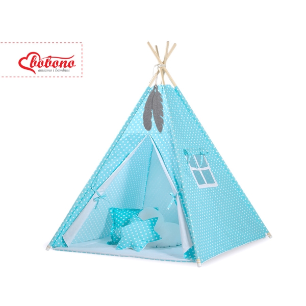 Tipi-tent Indianen Tent Turkoois Polkaprikker