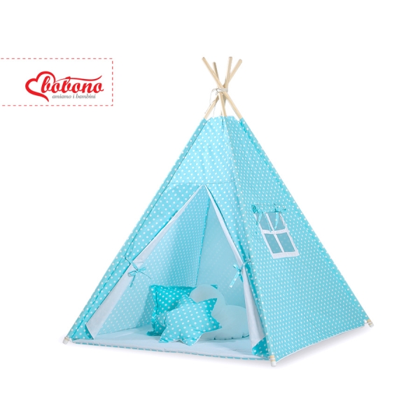 Tipi-tent Indianen Tent Turkoois Polkaprikker