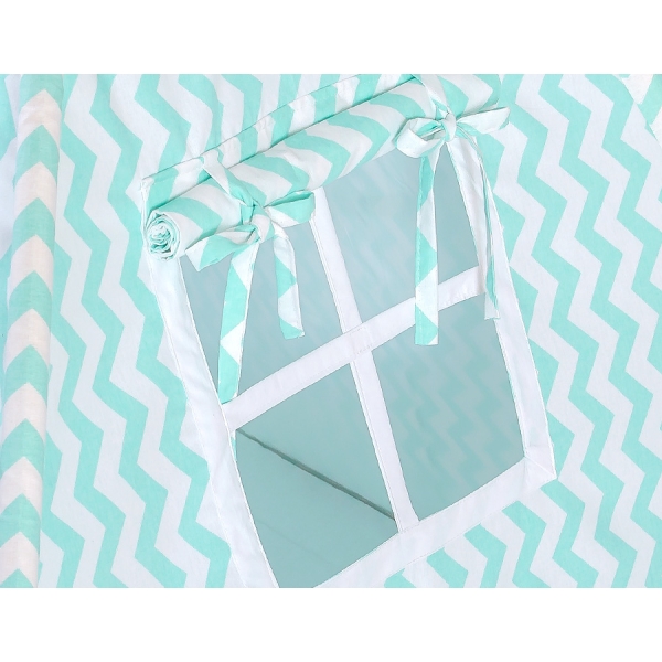 Tipi-tent met Speelmat  Mint Zigzag
