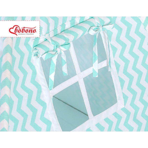 Tipi-tent met Speelmat  Mint Zigzag