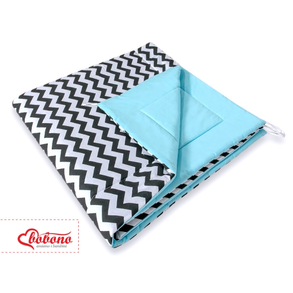Tipi-tent met Speelmat  Zwart Blauw Zigzag