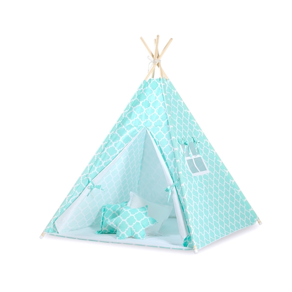 Tipi-tent Speelkleed GRATIS decoratieve veren Mint Marokko