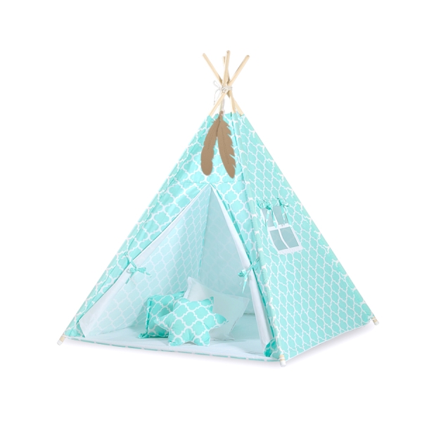Tipi-tent Speelkleed GRATIS decoratieve veren Mint Marokko