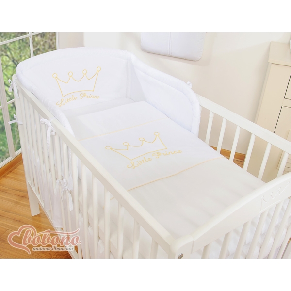 Universele Bedbumper voor Kinderbed -  Wit Little Prince Princess