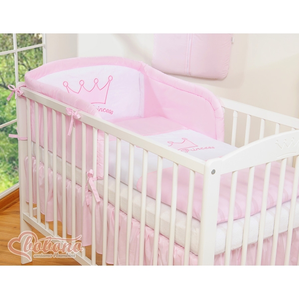 Universele Bedbumper voor Ledikant -  Roze Little Prince Princess