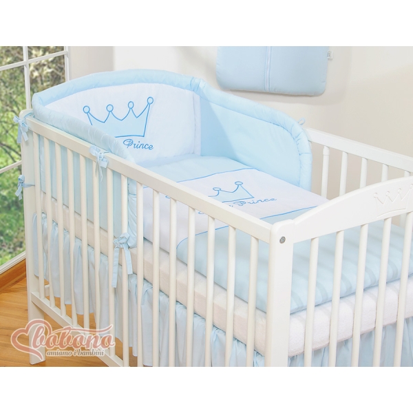 Universele Bedomrander voor Babybed -  Blauw Little Prince Princess