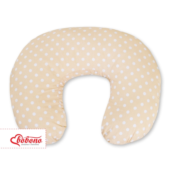 Voedingskussen voor Baby - Harten Beige Polkaprikker