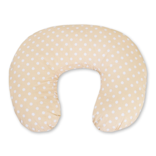 Voedingskussen voor Baby - Harten Beige Polkaprikker