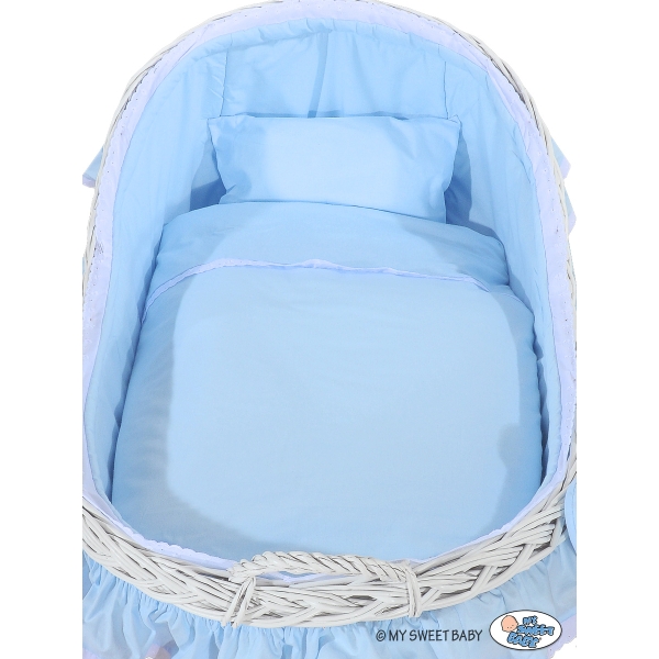 Wieg met Rieten Kap Blauw Carina Voor Jongens