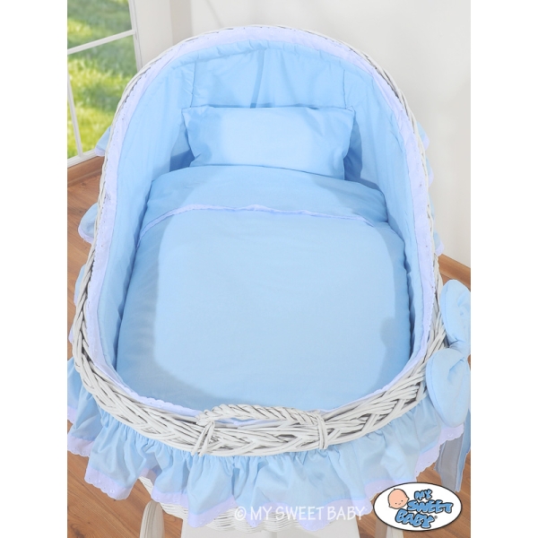 Wieg met Rieten Kap Blauw Carina Voor Jongens