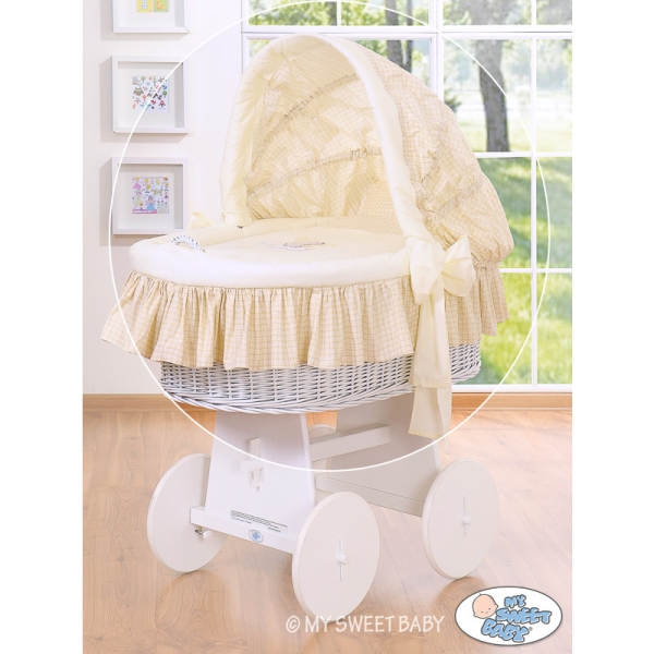 Wiegbekleding met kap voor Baby Wiegje Beige