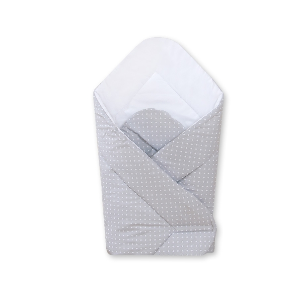 Wikkeldoek  - Harten Grijs Polkaprikker