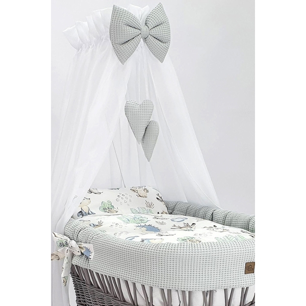 Rotan Gevlochten Baby Wiegje met Bedtextiel Volledige Set