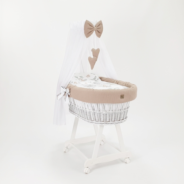 Wafel stof wiegbekleding rotan wieg Waldin® Alvi®