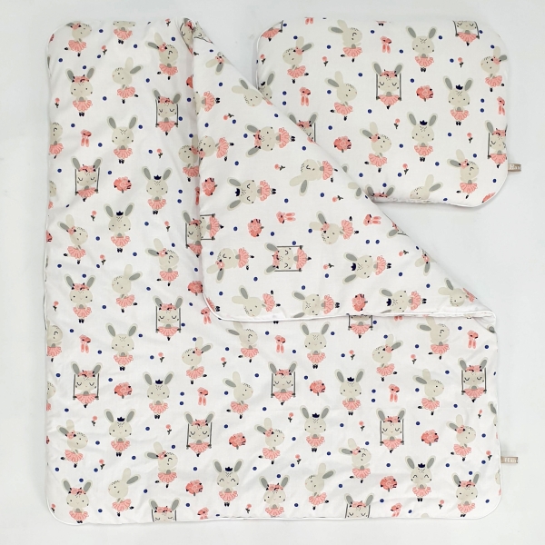 Wiegbekleding Overtrekset met Hemel Ovaal Poederroze XL