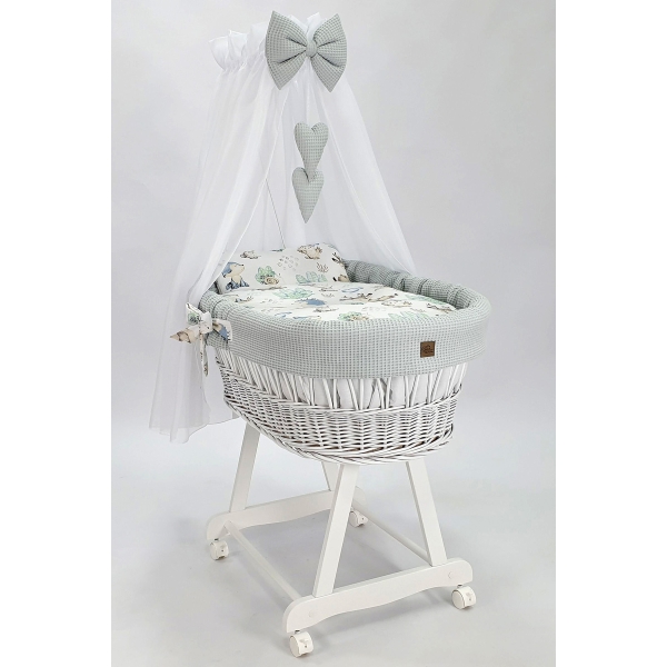 Wiegbekleding van wafelstof voor babywiegje XL