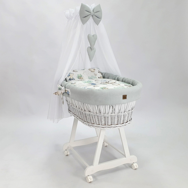 Witte Rotan Baby Wiegje